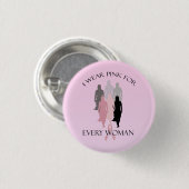 ピンクリボン乳癌すべての女性ボタン 缶バッジ (正面&裏面)
