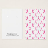 ピンクリボン乳癌イヤリングディスプレイカード (正面&裏面)