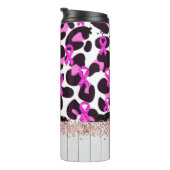 ピンクリボン乳癌認識度牛プリント タンブラー (回転右)