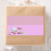 ピンクリボン付きゴルフボール差出人住所 ラベル (インサイチュ)