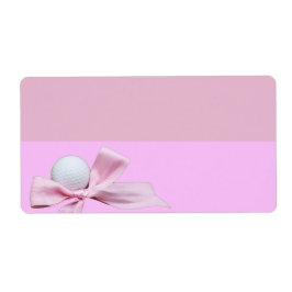 ピンクリボン付きゴルフボール差出人住所 ラベル