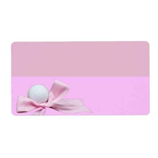ピンクリボン付きゴルフボール差出人住所 ラベル (正面)