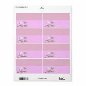 ピンクリボン付きゴルフボール差出人住所 ラベル (フルシート)