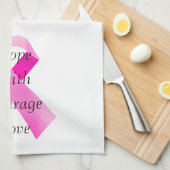 ピンクリボン信仰タオル キッチンタオル (四つ折り)