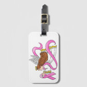 ピンクリボン天使 ラゲッジタグ (正面縦)