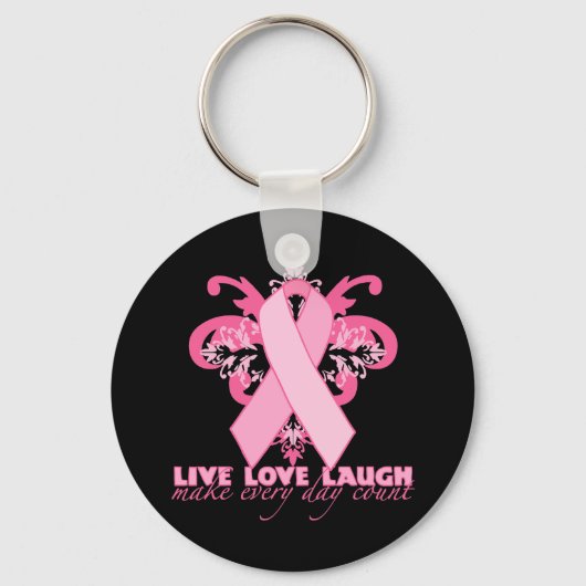 ピンクリボン毎日 キーホルダー (正面)