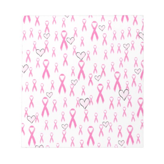 ピンクリボン気に!_ ノートパッド (正面)