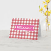 ピンクリボン白いプライ縁どドパターン(シームレス) カード (黄色い花)