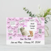 ピンクリボン結婚ズケーキ セーブザデート (スタンド正面)