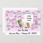 ピンクリボン結婚ズケーキ セーブザデート (正面/裏面)