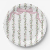 ピンクリボン緑の赤エレガントちゃんシャワー ペーパープレート (正面)