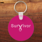 ピンクリボン製品のサバイバー キーホルダー (正面)
