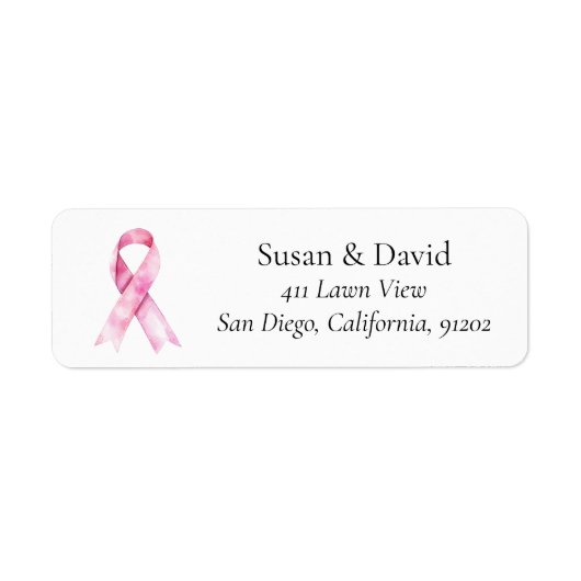 ピンクリボン認識度のサポートと原因 ラベル (正面)