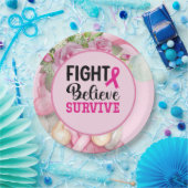 ピンクリボン認識度プラン付き乳がん紙 ペーパープレート (パーティー)