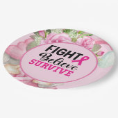 ピンクリボン認識度プラン付き乳がん紙 ペーパープレート (アングル)