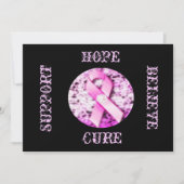 ピンクリボン認識度勇気付けられるカード 招待状 (正面)