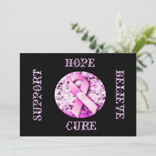 ピンクリボン認識度勇気付けられるカード 招待状 (スタンド正面)