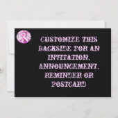 ピンクリボン認識度勇気付けられるカード 招待状 (裏面)