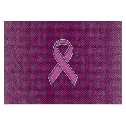 ピンクリボン認識度炭素繊維デコール カッティングボード (正面)