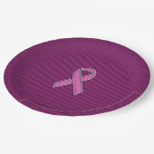 ピンクリボン認識度炭素繊維 ペーパープレート (アングル)