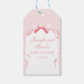 ピンクリボン赤ちゃんシャワー感謝していユーメッセージカード ギフトタグ (正面)