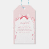 ピンクリボン赤ちゃんシャワー感謝していユーメッセージカード ギフトタグ (裏面)