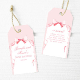 ピンクリボン赤ちゃんシャワー感謝していユーメッセージカード ギフトタグ