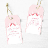 ピンクリボン赤ちゃんシャワー感謝していユーメッセージカード ギフトタグ