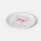 ピンクリボン赤面ブライダルシャワー ペーパープレート (アングル)