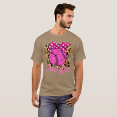 ピンクリボン運動 乳がん啓発 面白いピンクのTシャツ Tシャツ (正面フル)
