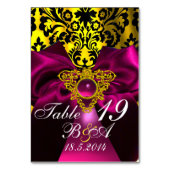 ピンクリボン金ゴールドケルトハートダマスモノグラム テーブルナンバー (裏面)