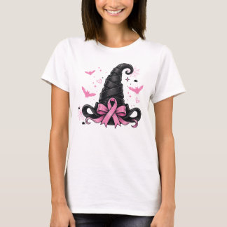 ピンクリボン魔女帽子 乳がん啓発 Tシャツ