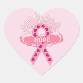 ピンクリボン・オブ・ホープ・ハート・スタンプ ハートシール