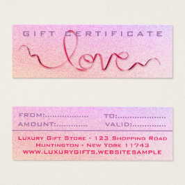 ピンクリボン&グリッターラブスパークルキュートギフトガーリープレゼント