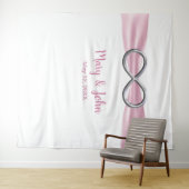 ピンクリボン シルバーインフィニティ ウェディングバックドロップ タペストリー (インサイチュ(横))