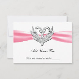 ピンクリボン シルバースワン テーブルプレイスカード 招待状