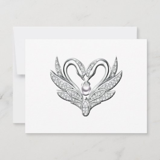 ピンクリボン シルバースワン 受付カード 招待状 (裏面)