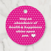 ピンクリボン&ハート乳癌認識度ギフト フェイバータグ (裏面)