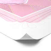 ピンクリボン – ピンクハート – 希望/愛/勇気プリント ポスター (角)