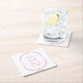 ピンクリボン ブライダルシャワー スクエアペーパーコースター (インサイチュ)