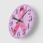 ピンクリボン ラウンド壁時計 (傾斜)
