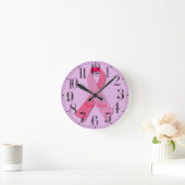ピンクリボン ラウンド壁時計 (ホーム)