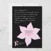 ピンクリボン　乳がん啓発イベントのお誘い 招待状 (裏面)