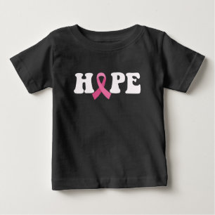 ピンクリボン 乳がん啓発 がん撲滅希望 ベビーTシャツ