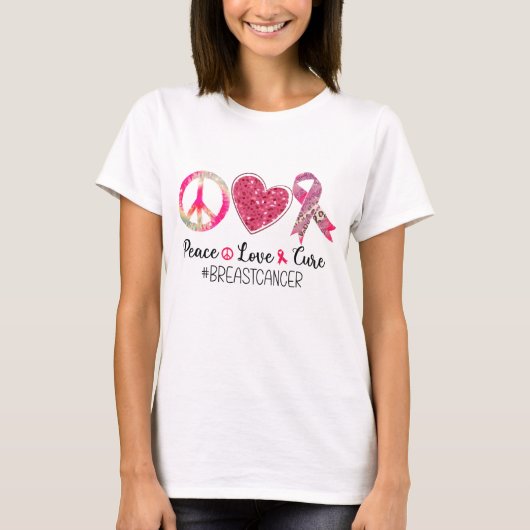 ピンクリボン 乳がん撲滅 Tシャツ (正面)