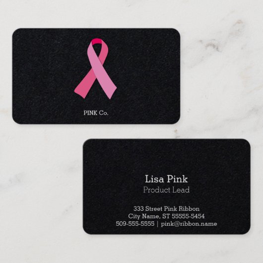 ピンクリボン 名刺 (正面/裏面)