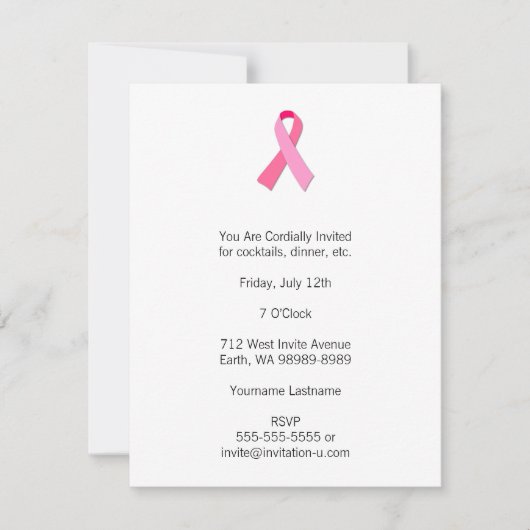 ピンクリボン 招待状 (正面)