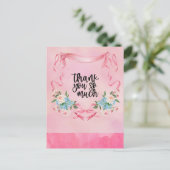 ピンクリボン　花で乳がんの意識を高める ポストカード (スタンド正面)