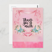 ピンクリボン　花で乳がんの意識を高める ポストカード (正面/裏面)