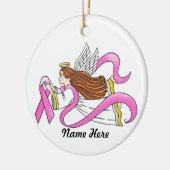 「ピンクリボン」認識度天使 セラミックオーナメント (左)